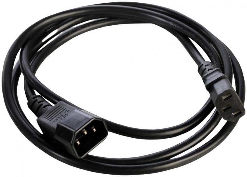 Шнур (кабель) питания с заземлением IEC 60320 C13/IEC 60320 C14, 10А/250В (3x1,0), длина 3 м — изображение товара