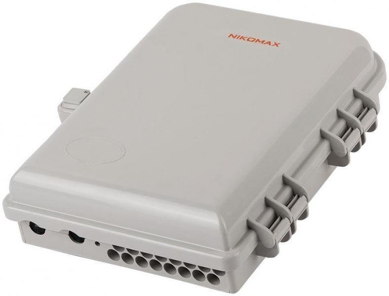Оптическая распределительная кросс-муфта NIKOMAX, 16 абонентских портов, IP65, серая