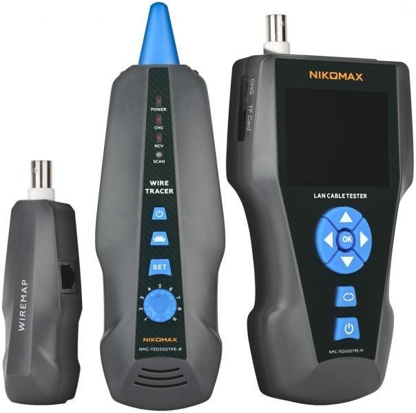 Кабельный тестер NIKOMAX с LCD, UTP/STP, RJ45/RJ12/RJ11/BNC, измерение длины, трассировка, PoE — изображение товара