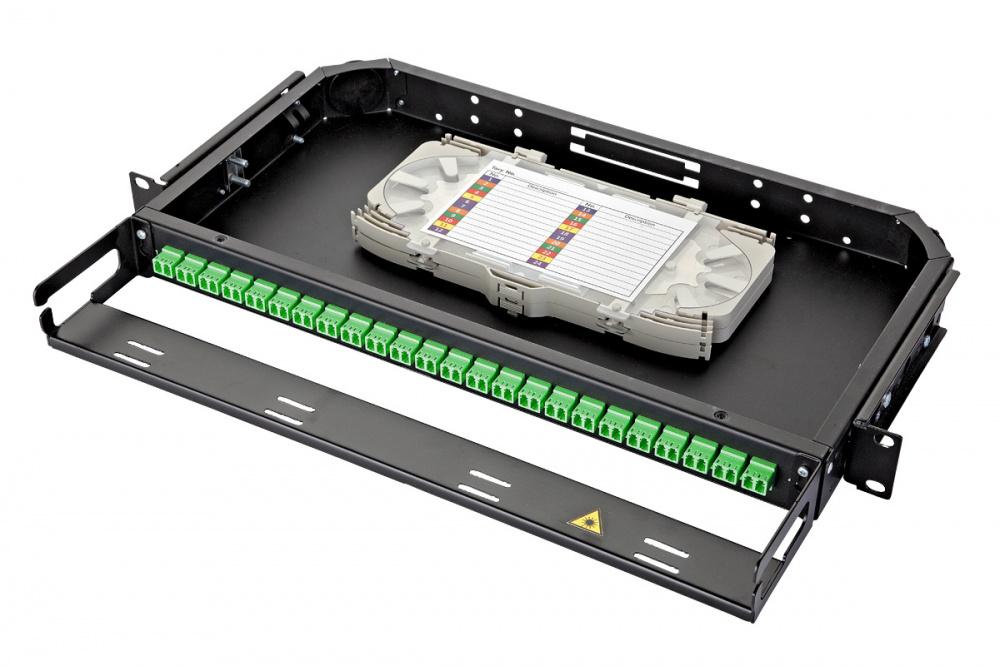 Eurolan Коммутационная панель 19'' 1U, корпус 24 адаптера, укомплектованная: адаптеры 4 x duplex LC 