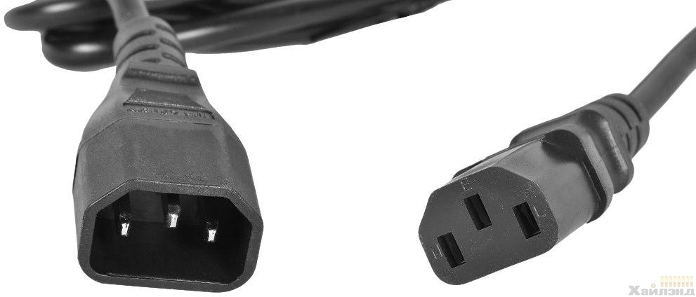 Шнур (кабель) питания с заземлением IEC 60320 C13/IEC 60320 C14, 10А/250В (3x1,0), длина 3 м — изображение товара