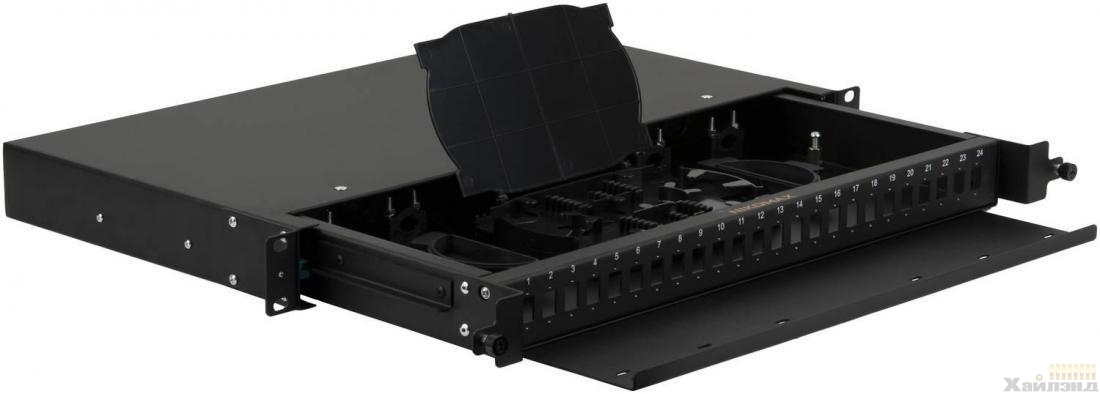 Оптический кросс NIKOMAX 19" Premium Line 1U 24 порта LC/UPC MM 50/125 OM2, черный — изображение товара