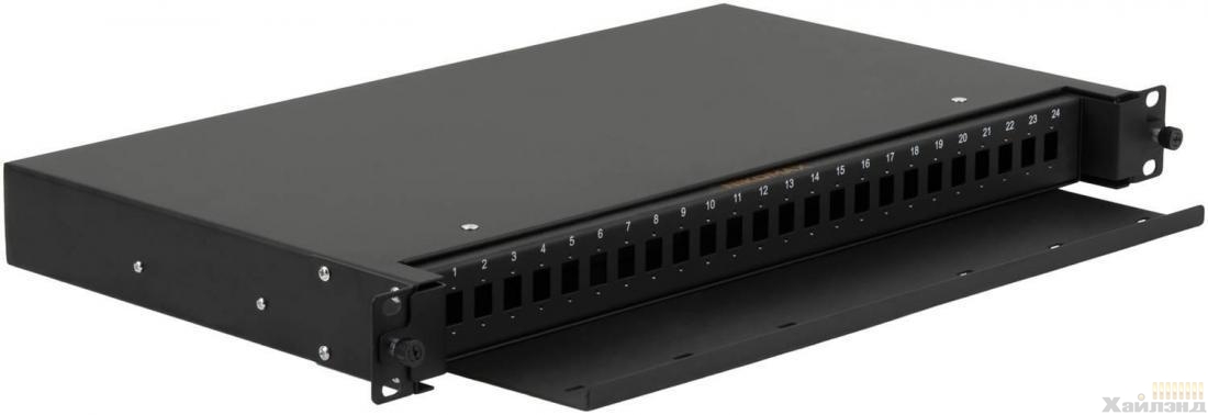 Оптический кросс NIKOMAX 19" Premium Line 1U 24 порта LC/UPC MM 50/125 OM2, черный — изображение товара