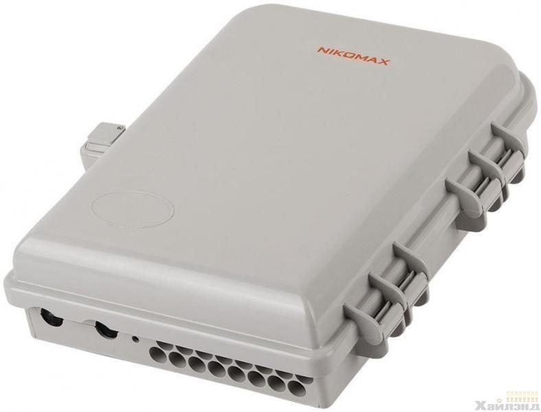 Оптическая распределительная кросс-муфта NIKOMAX, 16 абонентских портов, IP65, серая — изображение товара