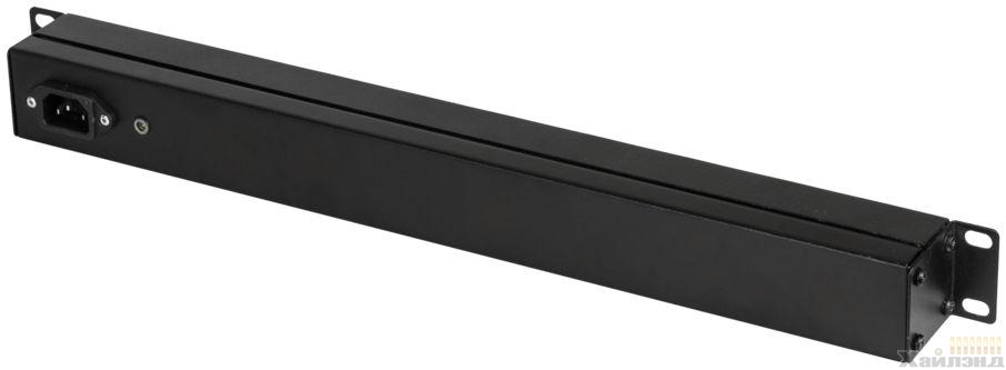 Блок розеток TLK, 19", 8 "евророзеток", 10А, без шнура, фильтр + предохранитель, металлический корпус — изображение товара